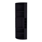 19" Black Wood Corner Bar Cabinet
