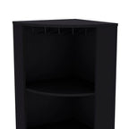 19" Black Wood Corner Bar Cabinet