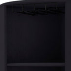 19" Black Wood Corner Bar Cabinet