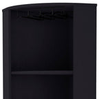 19" Black Wood Corner Bar Cabinet