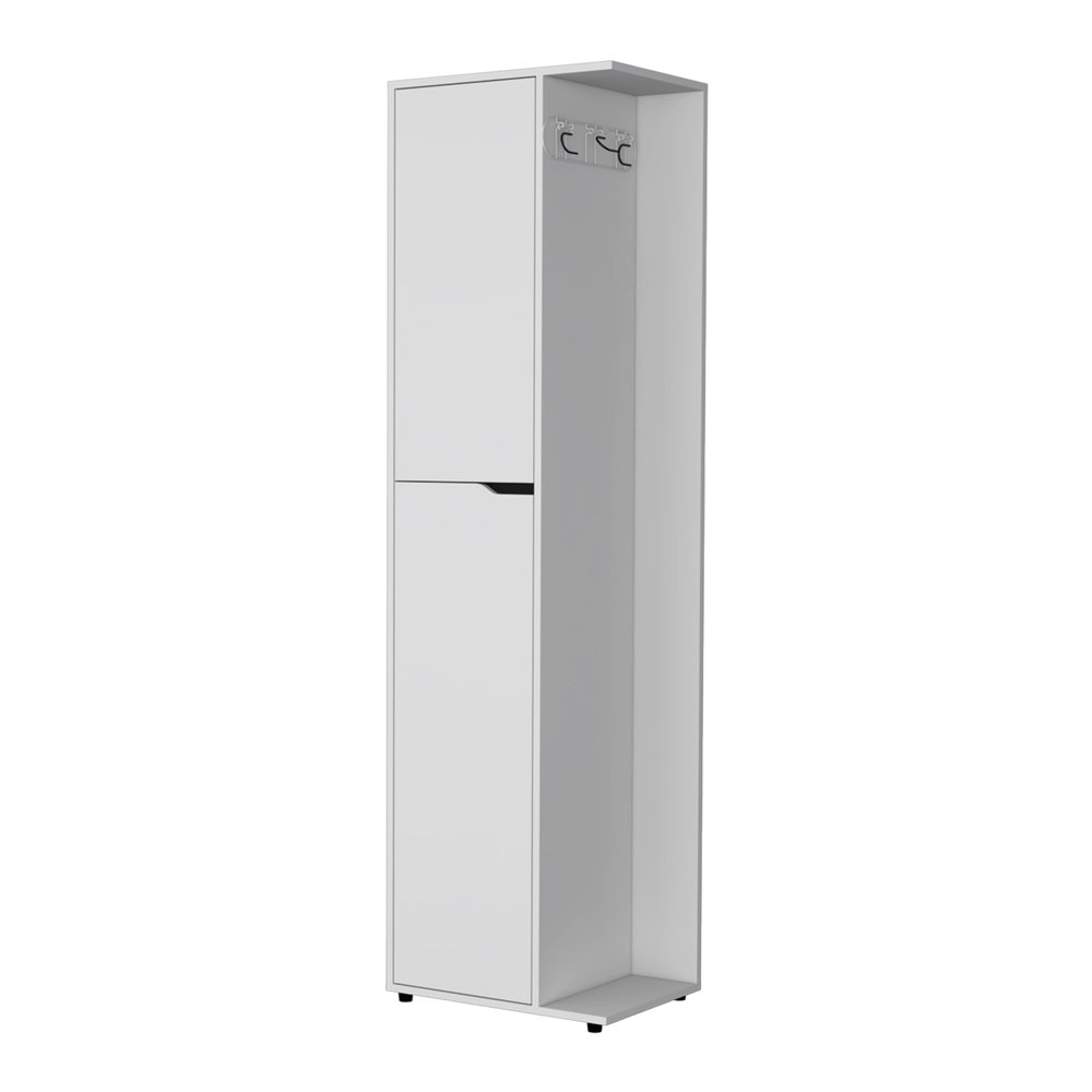 14" White Wood Accent Cabinet With Two Doors
