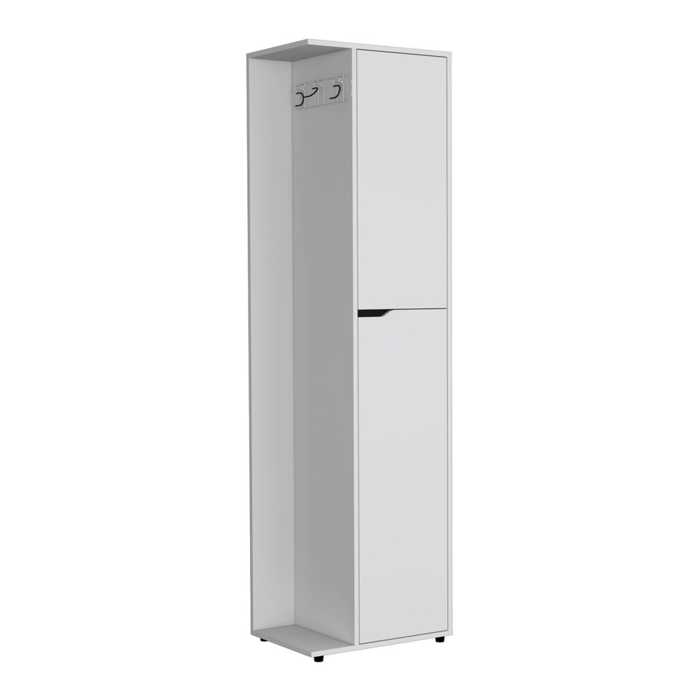 14" White Wood Accent Cabinet With Two Doors