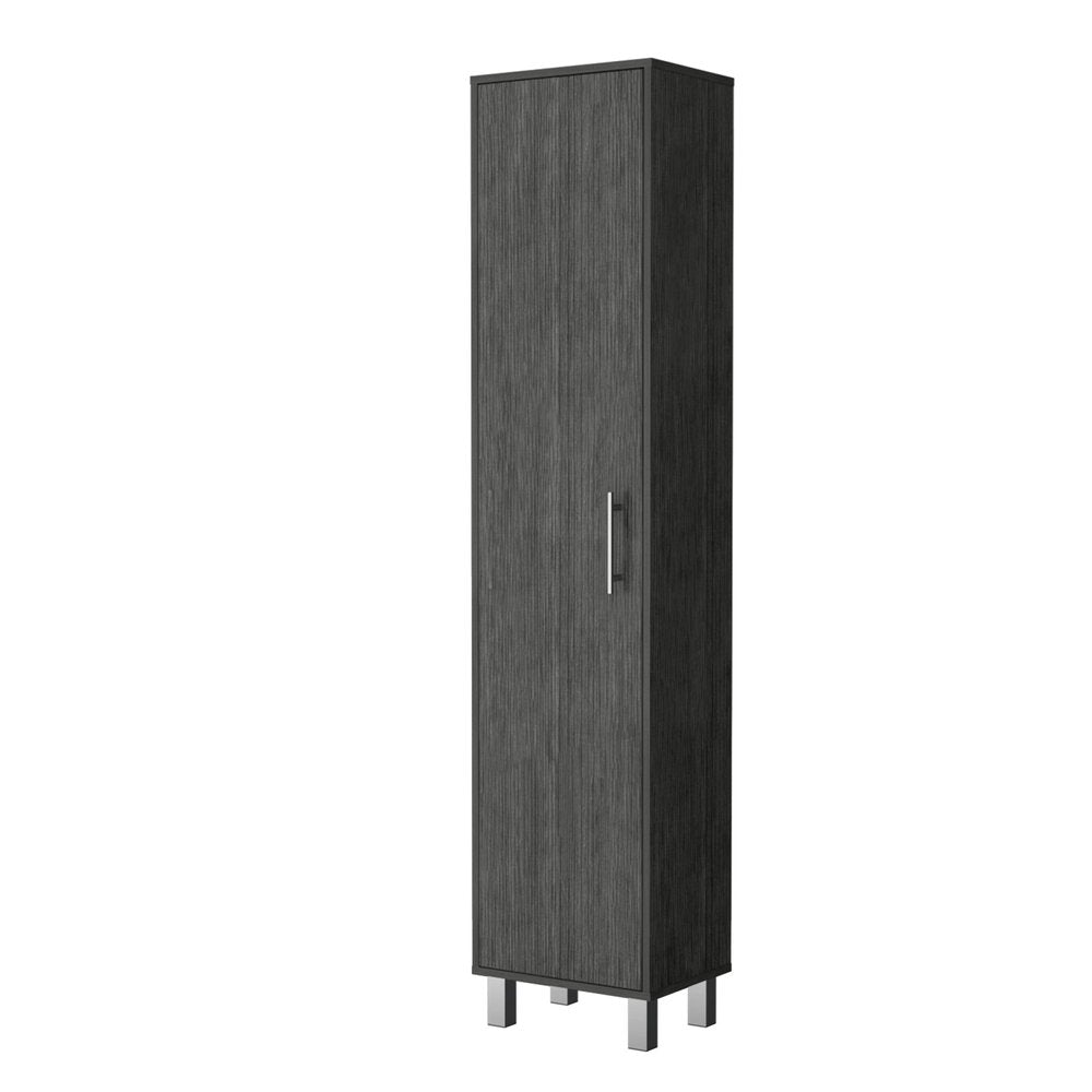 16" Gray Wood Accent Cabinet With Single Door