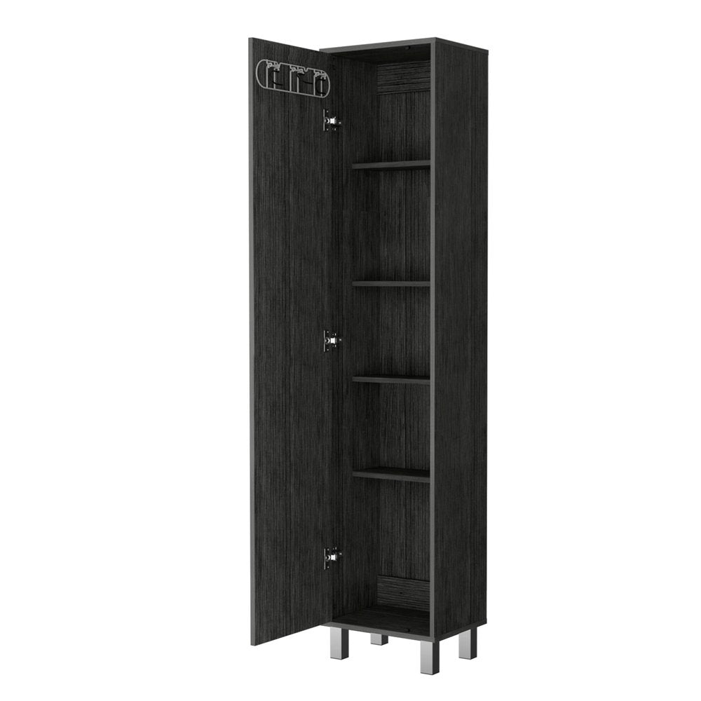16" Gray Wood Accent Cabinet With Single Door