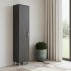 16" Gray Wood Accent Cabinet With Single Door