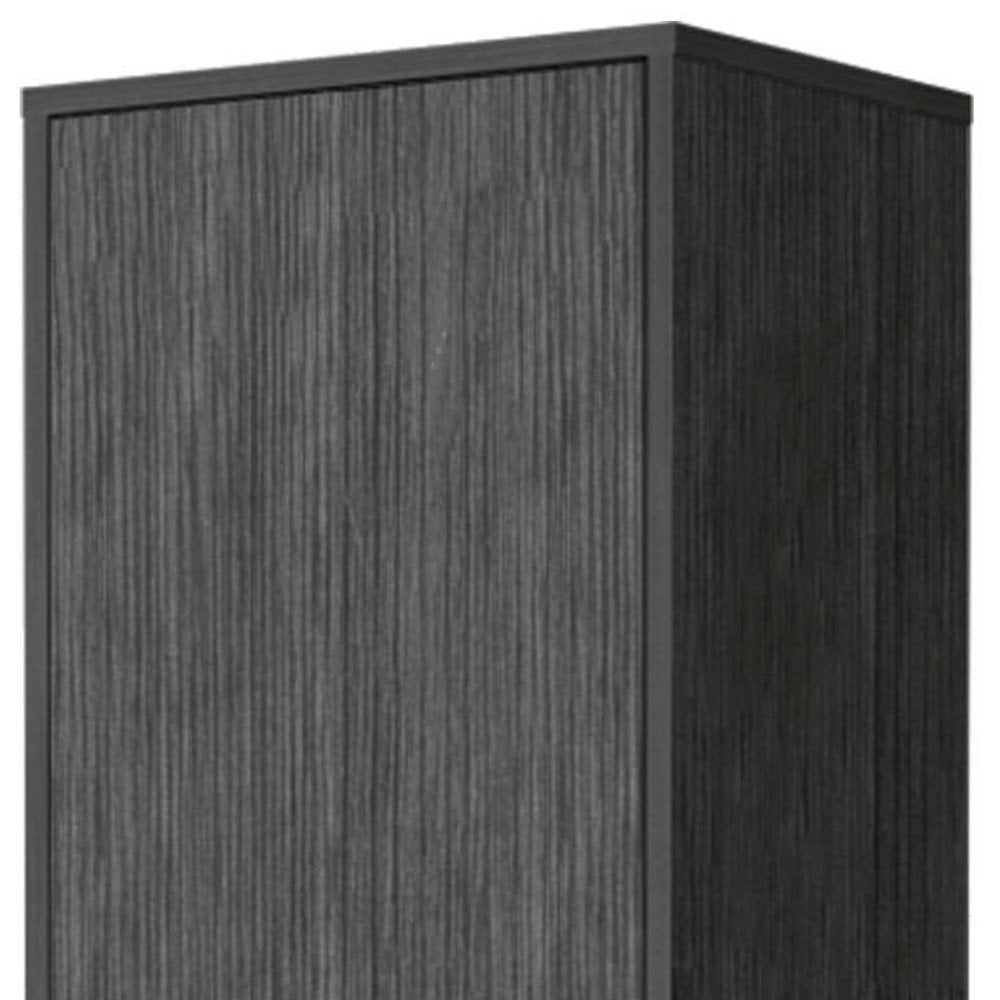 16" Gray Wood Accent Cabinet With Single Door