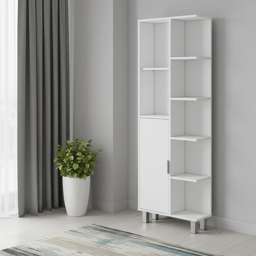 21" White Wood Accent Cabinet With Single Door