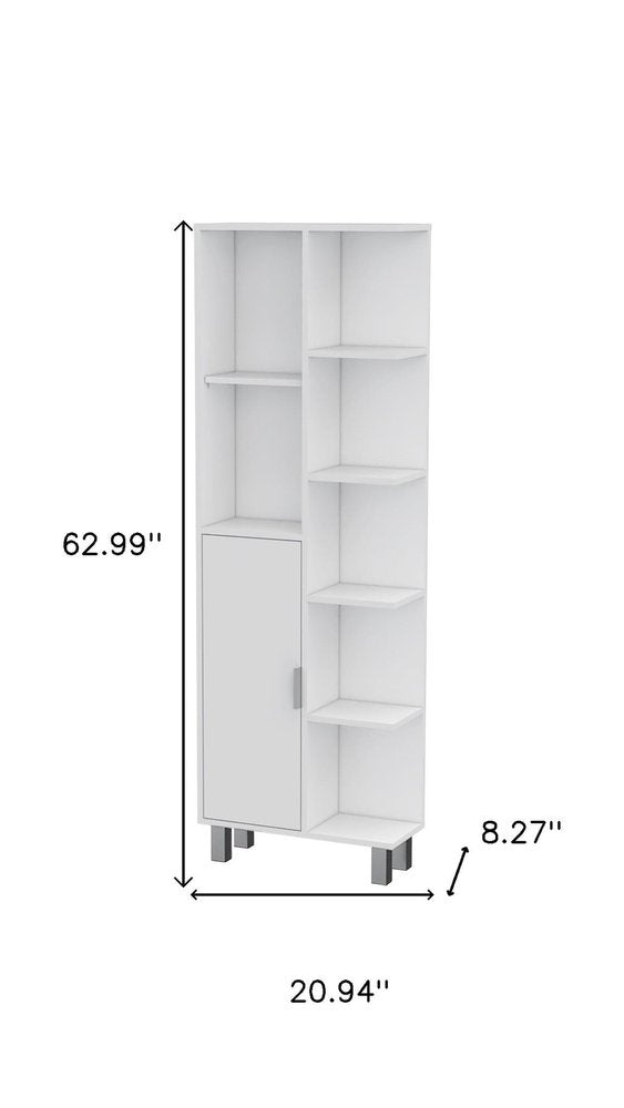21" White Wood Accent Cabinet With Single Door