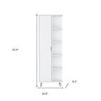 63" White Wood Single Door Pantry Or Storage Closet