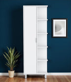 63" White Wood Single Door Pantry Or Storage Closet