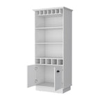 29" White Wood Bar Cabinet With Two Doors
