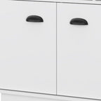 29" White Wood Bar Cabinet With Two Doors