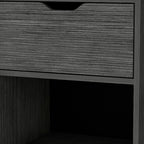 20" Gray Wood One Drawer Nightstand