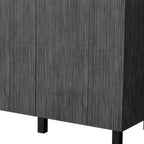 35" X 39" Gray And Silver Stainless Steel and Wood Utility Cabinet With Sink