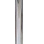 24" White and Silver Rounded Wood and Iron Bar Table