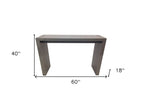 60" Gray Rectangular Wood Bar Height Bar Table
