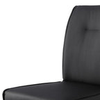 Set of Two Gray And Silver Tufted Faux Leather And Stainless Steel Dining Side Chairs