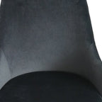 Set of Two Charcoal Black And Gold Tufted Fabric And Metal Dining Side Chairs
