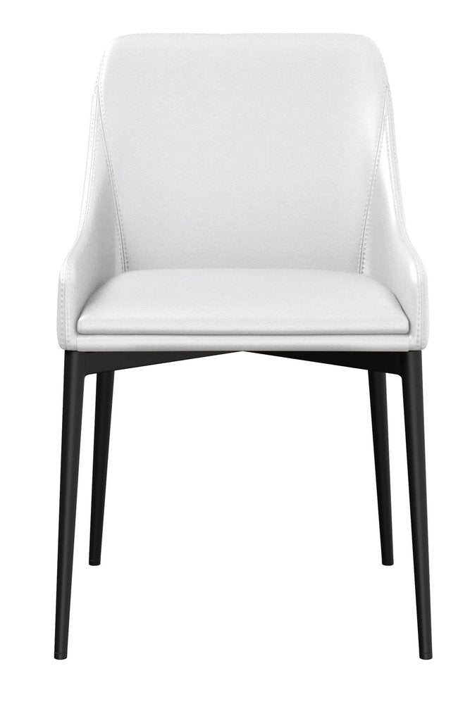 Set of Two Chestnut And Black Faux Leather And Metal Dining Side Chairs