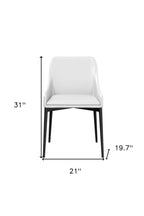 Set of Two Chestnut And Black Faux Leather And Metal Dining Side Chairs