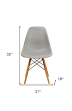 Set of Two Gray And Brown Heavy Duty Plastic Dining Side Chairs