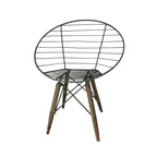 Set of Two Gray And Brown Metal Open Back Dining Side Chairs