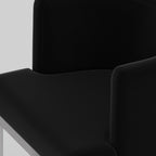 Black And Silver Fabric And Stainless Steel Wing Back Dining Side Chair
