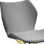 Set of Four Gray And Gold Faux Leather And Metal Dining Side Chairs