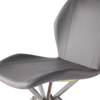 Set of Four Gray And Silver Faux Leather And Metal Dining Side Chairs