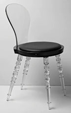 Black And Clear Faux Leather And Heavy Duty Plastic Dining Side Chair