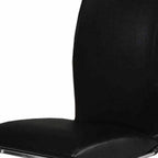 Set of Two Black And Silver Faux Leather And Metal Swivel Dining Side Chairs