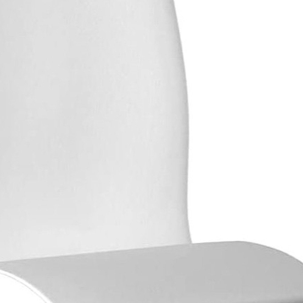 Set of Two Black And Silver Faux Leather And Metal Swivel Dining Side Chairs