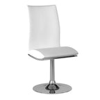 Set of Two Black And Silver Faux Leather And Metal Swivel Dining Side Chairs