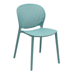 Set of Four Orange Heavy Duty Plastic Dining Side Chairs