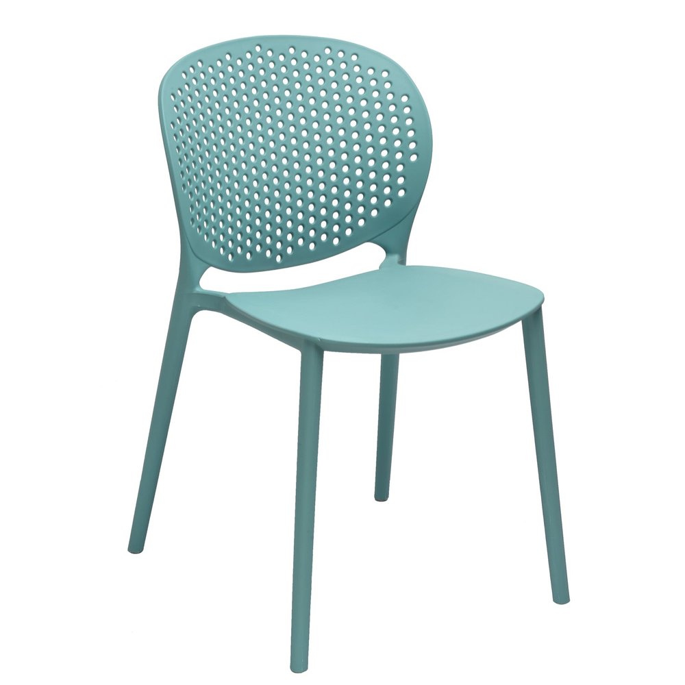 Set of Four Orange Heavy Duty Plastic Dining Side Chairs
