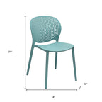 Set of Four Orange Heavy Duty Plastic Dining Side Chairs