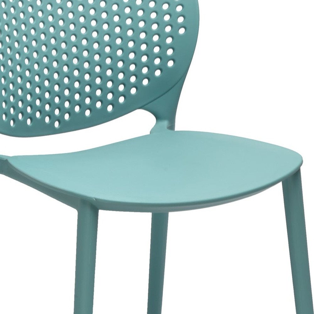 Set of Four Orange Heavy Duty Plastic Dining Side Chairs