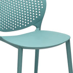 Set of Four Orange Heavy Duty Plastic Dining Side Chairs