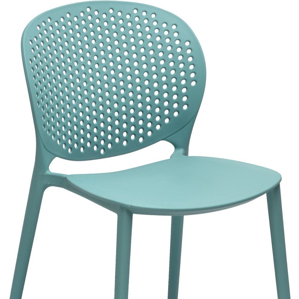 Set of Four Orange Heavy Duty Plastic Dining Side Chairs