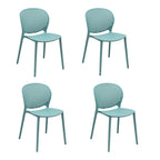 Set of Four Orange Heavy Duty Plastic Dining Side Chairs