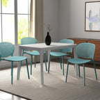 Set of Four Orange Heavy Duty Plastic Dining Side Chairs