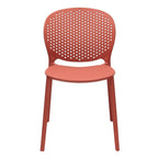 Set of Four Orange Heavy Duty Plastic Dining Side Chairs