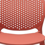 Set of Four Orange Heavy Duty Plastic Dining Side Chairs