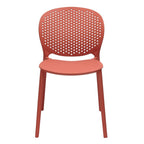 Set of Four Orange Heavy Duty Plastic Dining Side Chairs