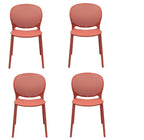 Set of Four Orange Heavy Duty Plastic Dining Side Chairs