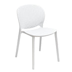 Set of Four Orange Heavy Duty Plastic Dining Side Chairs