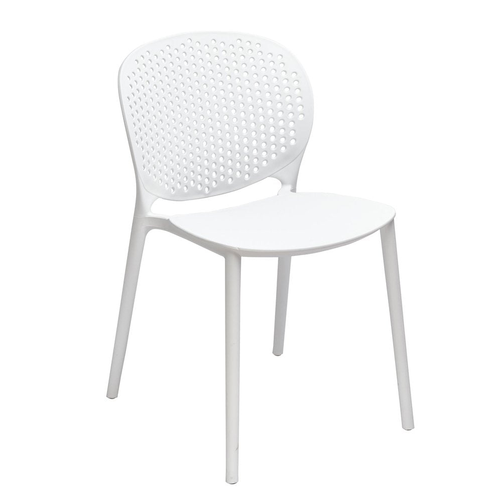Set of Four Orange Heavy Duty Plastic Dining Side Chairs