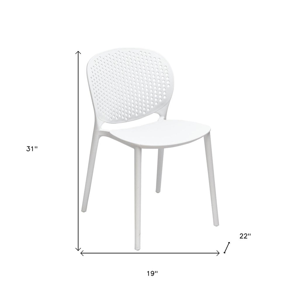 Set of Four Orange Heavy Duty Plastic Dining Side Chairs