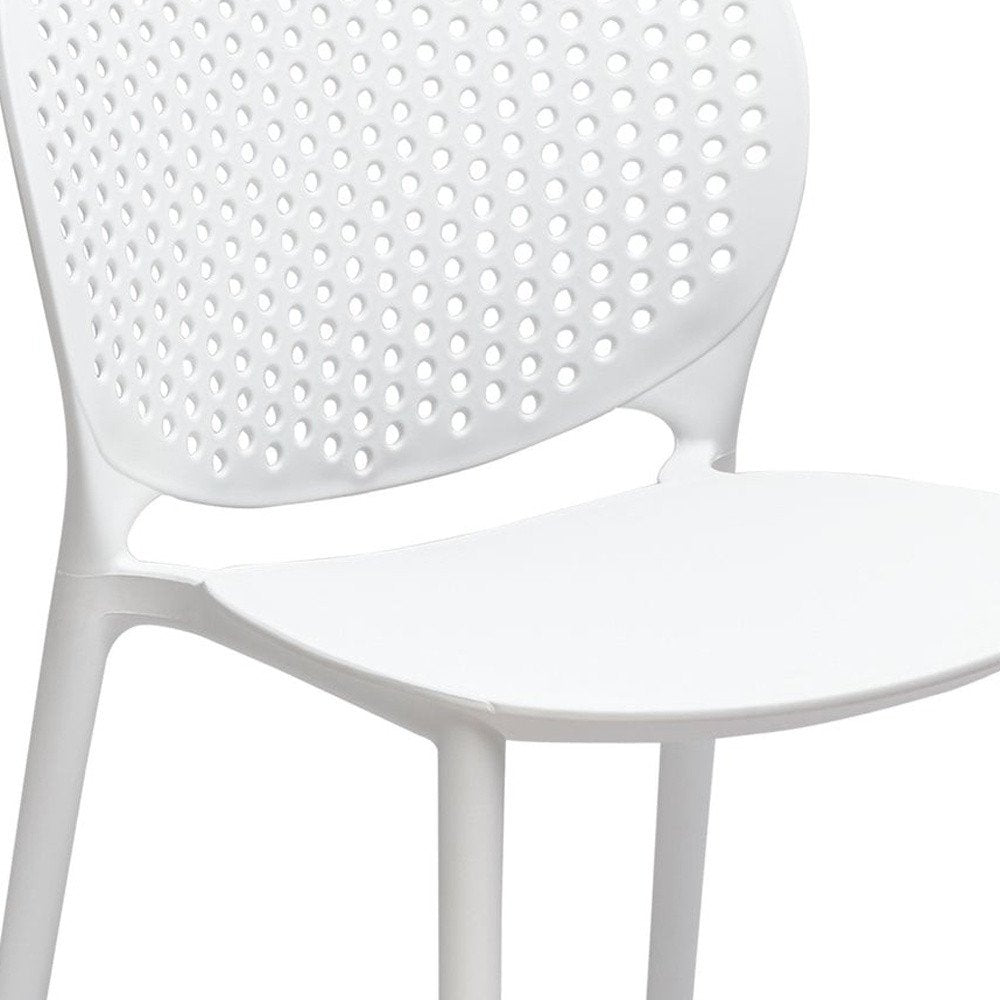 Set of Four Orange Heavy Duty Plastic Dining Side Chairs