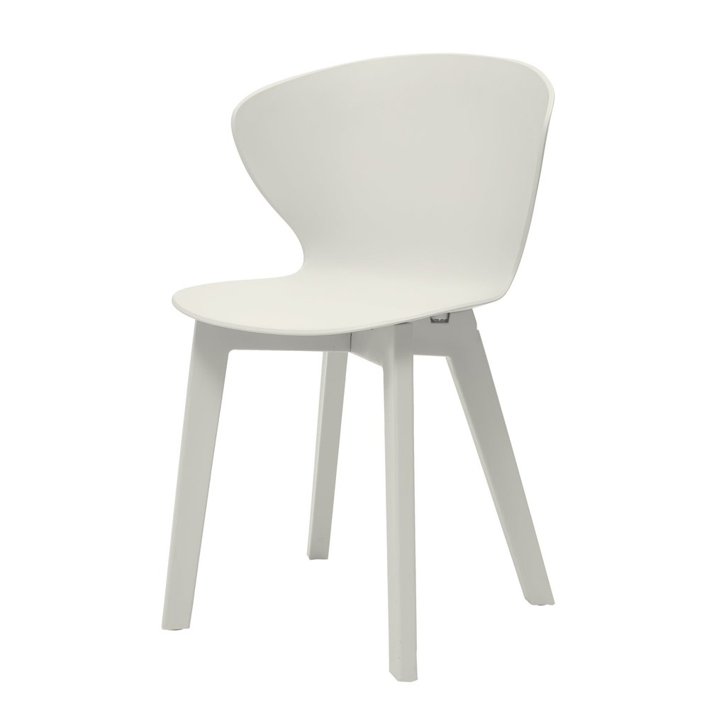 Set of Four White Heavy Duty Plastic Dining Side Chairs